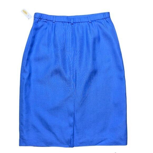 Talbots Skirts Women’s 12 Linen Blend Straight High Waisted Blue Pencil Style - Picture 2 of 7